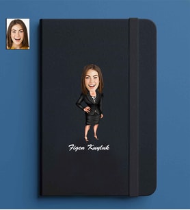 Kişiye Özel Kadın Model 13x21 Siyah Defter-6