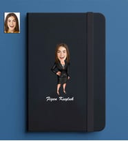 Kişiye Özel Kadın Model 13x21 Siyah Defter-6