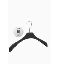 10'lu ICS 40cm Soft Touch Kaplamalı Plastik Askı (Siyah)