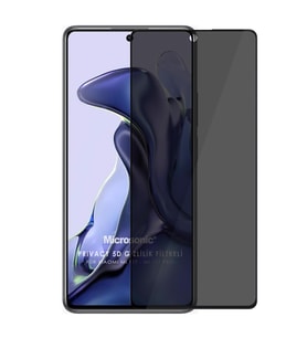 Microsonic Xiaomi Mi 11T Privacy 5D Gizlilik Filtreli Cam Ekran Koruyucu Siyah
