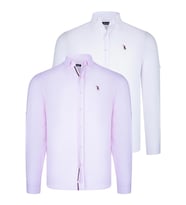 İKİLİ SET G674 DEWBERRY ERKEK GÖMLEK-BEYAZ-PEMBE (Karışık)
