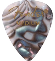 Fender 1980351857 Premium Celluloid 351 Shape Medium Gitar Penası (Abalone) Abalone Desen Orta Kalınlık ile Dengeli Ritim ve Solo (12'li)