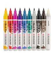 Talens Ecoline Brush Pen Fırça Uçlu Kalem 10 Renk Set HANDLETTERING 