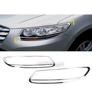 Hyundai Santa Uyumlu Fe 2006 2012 Ön Far Kaplama ABS Krom Parça