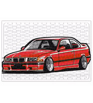 Bmw Stanced out E36 Red Puzzle 240 Parça Yapboz