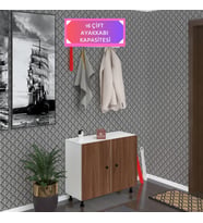Kenzlife ayakkabılık galoş4 cvzbyz 53*080*32 kapaklı 4 raflı 16 çift ayakkabı kapasitesi (Beyaz)