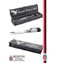Beşiktaş Orijinal Lisanslı Plastik Gövde Versatil Uçlu Kalem 0.7 Ahşap Kutulu (Beyaz)