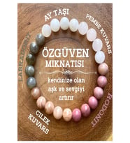 Özgüven Mıknatısı Hakiki Doğaltaş Bileklik (Ay Taşı ,Rodonit ,Pembe Kuvars,Çilek Kuvars, Labradorit)