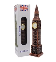 Vintage Metal İngiltere London Big Ben Saat Kulesi Antik Bakır 23 cm (Karışık)
