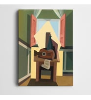 Pencere Gitar Notalar Kanvas Tablo