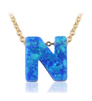 N HARFİ OPAL 14 AYAR ALTIN KOLYE