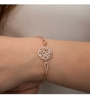 Gümüş Rose Baget Taşlı Bileklik