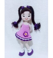 Lila Çitlembik Bebek Amigurumi Organik Oyuncak