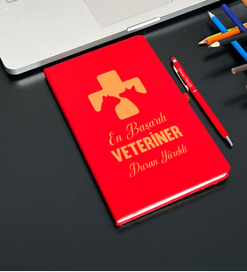 Kişiye Özel Veteriner Tasarımlı  Defter Ve Kalem Seti