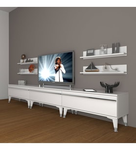 Decoraktiv Eko 270R Mdf Silver Tv Ünitesi Tv Sehpası (Beyaz)