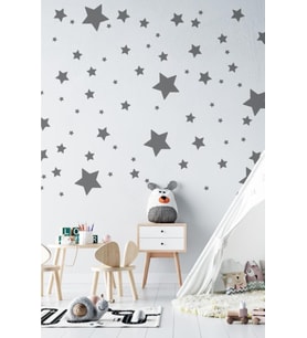 Gri Yıldız Yağmuru Çocuk Ve Bebek Odası Sticker 150 Adet