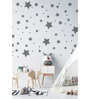 Gri Yıldız Yağmuru Çocuk Ve Bebek Odası Sticker 150 Adet