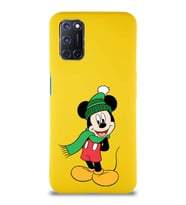 Oppo A72 Soft Premier Kapak Mickey Mouse-G Tasarımlı Silikon Kılıf - Sarı (Şeffaf)