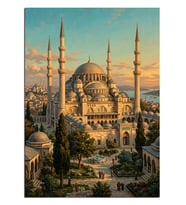 Ayasofya Cami Gün Işığı Manzarası Dekoratif Kanvas - Mdf Ahşap Tablo