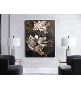Tablolife Beyaz Güller Yağlı Boya Dokulu Tablo 60X90,Çerçeve;Çerçevesiz