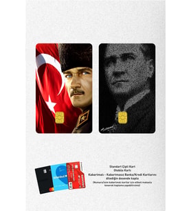 Atatürk 2li Özel Tasarımlı Kart Kaplama Sticker set1