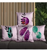 eJOYA Mor Yaprak Tasarımlı 4'lü Yastık İçi Ve Kırlent Kılıfı 45cm 113652