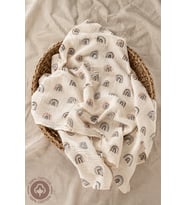 Unisex Bebek %100 Pamuklu Baskılı Çok Amaçlı Müslin Bebek Örtü & Bebek Batt
