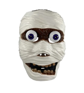 MUMMY HALLOWEEN HORROR MASK VIP CADILAR BAYRAMI KORKU MASKESİ GÖZLERİ OYNAYAN MASKE MUMYA MASKESİ