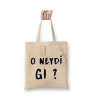 O Neydi Gı Komik Söz Beyaz Bez Çanta Uzun Saplı Alışveriş Çantası Plaj Çantası