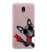 PrintiFy Samsung Galaxy J7 Pro ile Uyumlu 1mm Slim Fit Köpek 2 050e Baskılı Şeffaf  Kılıf