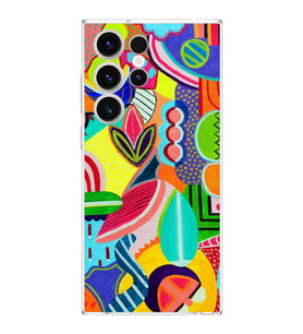 PrintiFy Samsung Galaxy S23 Ultra ile Uyumlu Retro Color 6  Kamera Korumalı Şeffaf  Kılıf