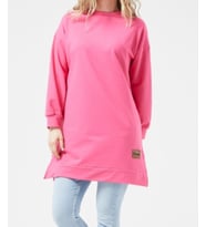 SIFIR YAKA TUNİK SWEATSHİRT (Pembe)