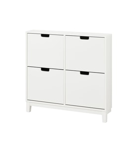 Ayakkabı Dolabı, STALL Beyaz Renk MeridyenDukkan 96x17x90 Cm, 4 Bölmeli Ayakkabılık