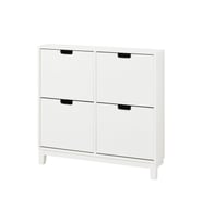 Ayakkabı Dolabı, STALL Beyaz Renk MeridyenDukkan 96x17x90 Cm, 4 Bölmeli Ayakkabılık
