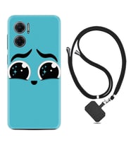 Xiaomi Redmi Note 11E Kılıf Resimli Boyun Askılı İpli Desenli Silikon Series Üzgün 1853