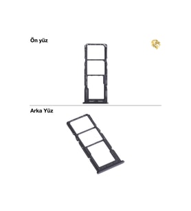 Samsung Galaxy A22 4G Sim İç Yuvası Çiftli ile Uyumlu Siyah Çiftli sim yuvası ikili sim tepsisi çiftli sim aparatı dual sim çekmecesi