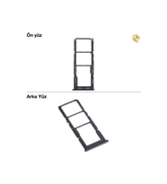 Samsung Galaxy A22 4G Sim İç Yuvası Çiftli ile Uyumlu Siyah Çiftli sim yuvası ikili sim tepsisi çiftli sim aparatı dual sim çekmecesi