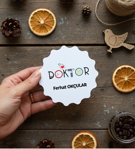 Kişiye Özel Doktor Bardak Altlığı Tıp Bayramı Hediyesi (Bej)