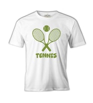 Tenis - Raket Beyaz Erkek Tshirt