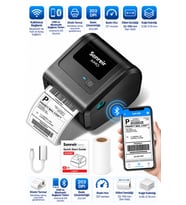 Aimo D450-BT Bluetooth Termal Barkod Etiket Yazıcı Kablosuz 100mm Kargo QR Kod 203 DPI USB