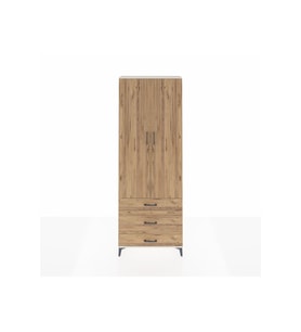 Arges Dolap Tek Raflı 3 Çekmeceli Tek Askılı 88x30x243 Aytaşı-Çam