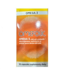 Omefolic Omega 3 & Folik Asit & Probiyotik & Multivitamin ve Mineral 30 Kapsül