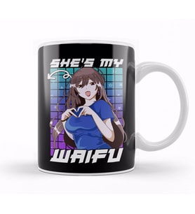 Cute She s My Waifu Anime Girl Kawaii Kupa Bardak Porselen