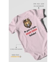Ne Gam Ne Keder Aslan Dedem Halleder Baskılı Bebek Zıbını – Çıtçıtlı Body  %100 Pamuk Kısa Kol (Bebek Pembesi)