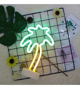 Palmiye Ağacı Tasarımlı Neon Led  Lamba 18*29 cm