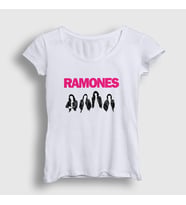 Presmono Kadın Beyaz Band V2 Ramones T-Shirt 169501tt