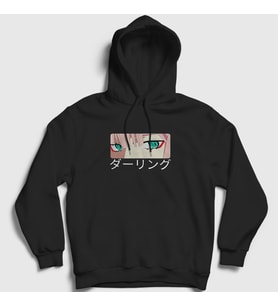 Presmono Unisex Beyaz Zero Two Anime Darling In The Franxx Kapüşonlu Sweatshirt 355159tt (Siyah)