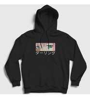 Presmono Unisex Beyaz Zero Two Anime Darling In The Franxx Kapüşonlu Sweatshirt 355159tt (Siyah)