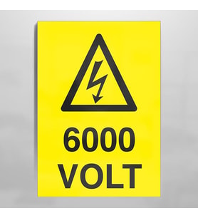 600 Volt Uyarı Levhası 20x30cm (Karışık)