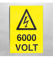 600 Volt Uyarı Levhası 20x30cm (Karışık)